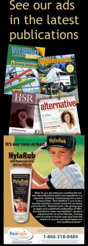 National Advertising for HylaRub with hyaluronic acid, CMO and Emu Oil
